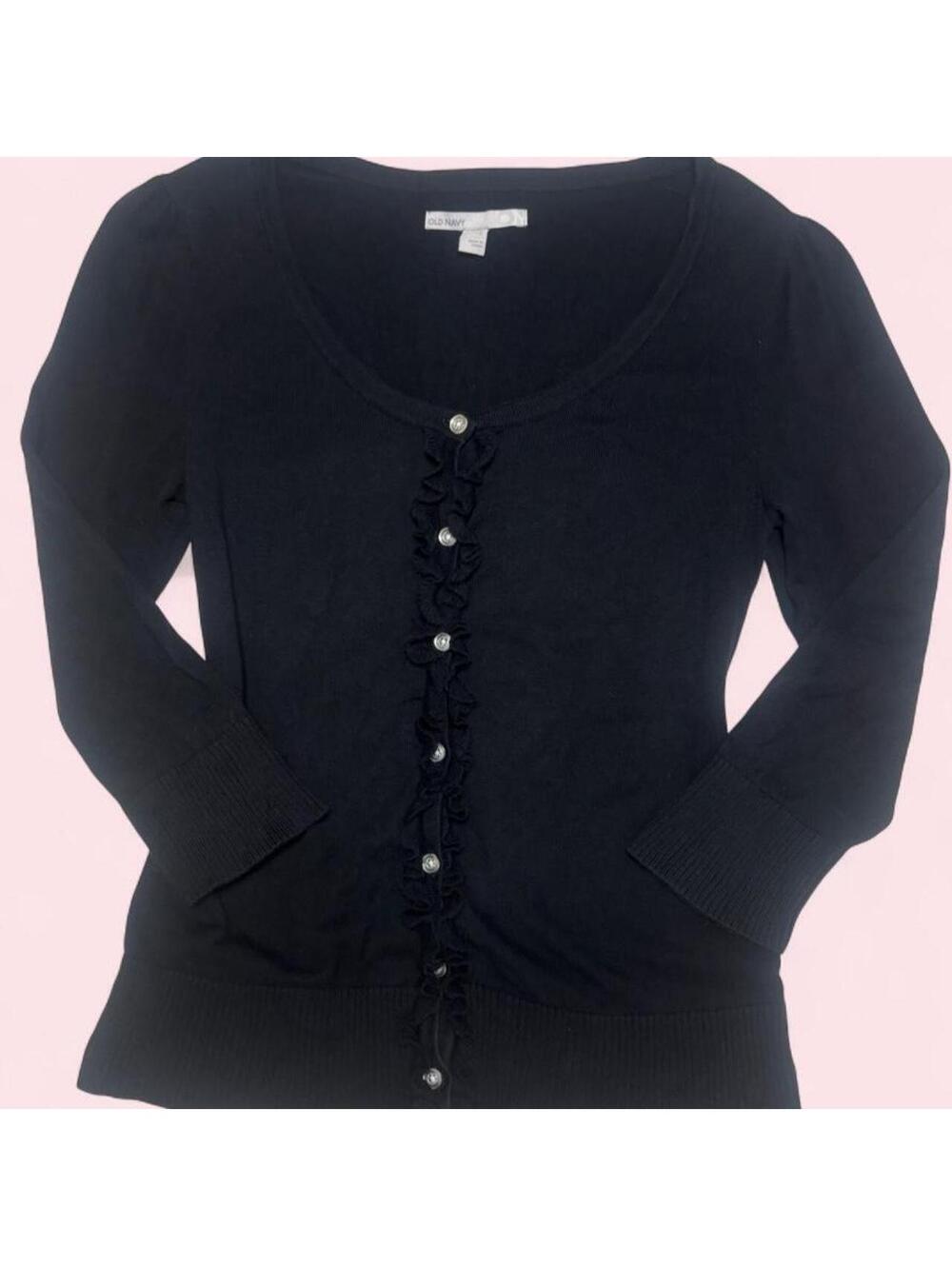 Old Navy Women's Black and Navy Cardigan